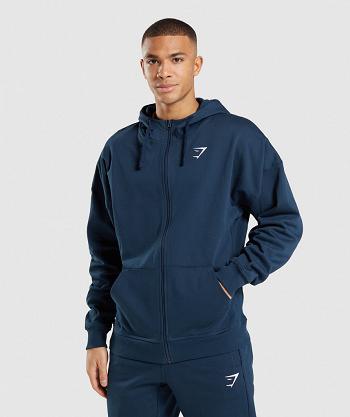 Sudadera Con Capucha Gymshark Essential Zip Up Hombre Azul Marino | CO 3603EBC